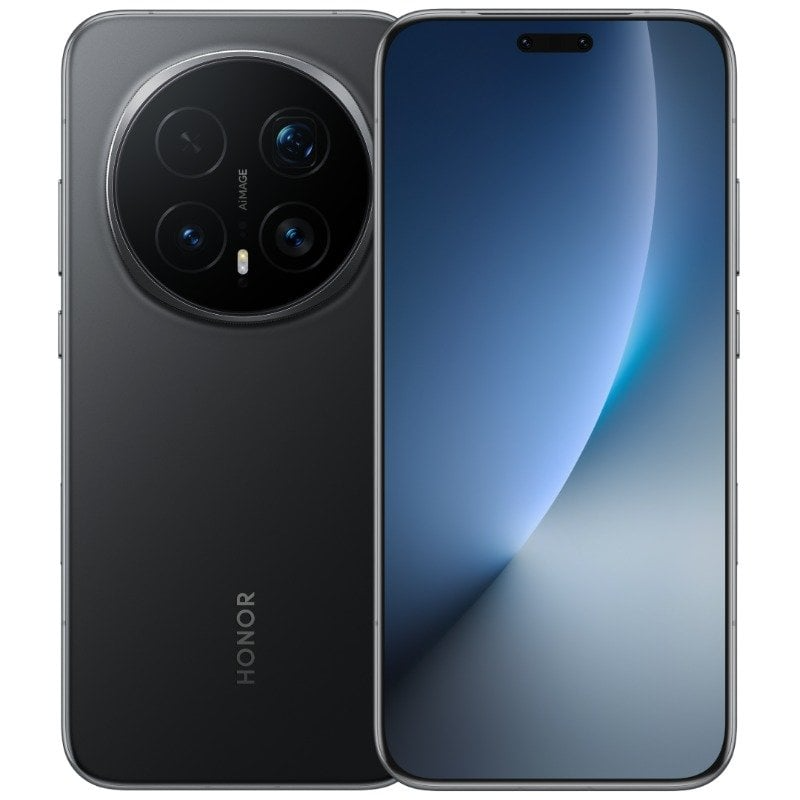 Smartphone Honor Magic 8 Pro en color Negro (Vista frontal de pantalla completa) - Kmaron Digital