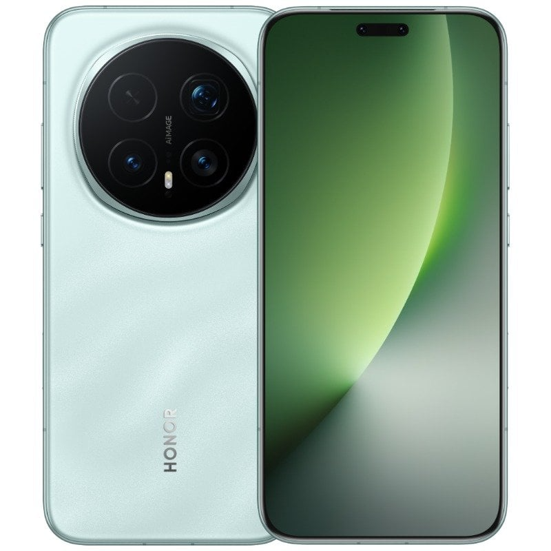 Smartphone Honor Magic 8 Pro en color Verde Menta (Vista frontal de pantalla completa) - Kmaron Digital