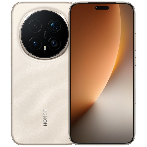 Smartphone Honor Magic 8 Pro en color Dorado (Vista frontal de pantalla completa) - Kmaron Digital