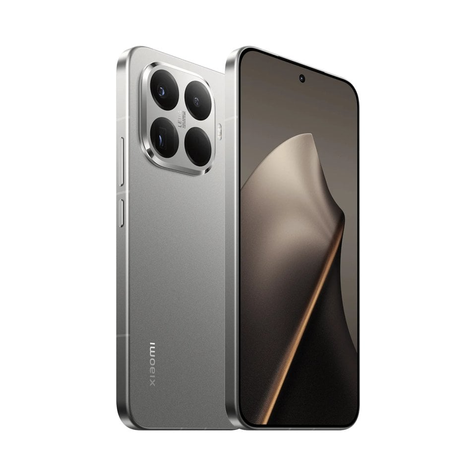 Vista frontal y trasera del smartphone Xiaomi 15T Pro en color Titanio - Kmaron Digital