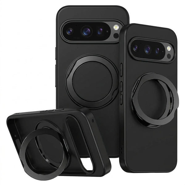 Funda Magnética con Anillo Giratorio para Google Pixel (Negro) | Kmaron Digital Chile