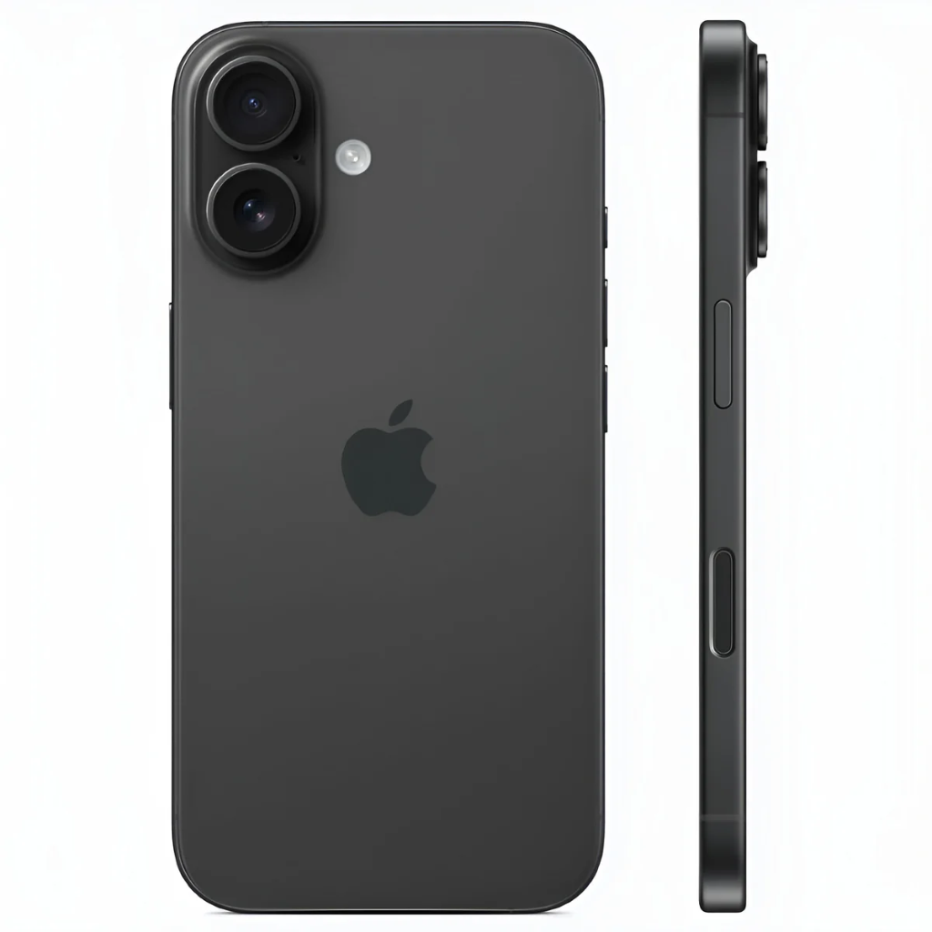 iPhone 16 - Negro (Vista posterior de la cámara y cristal mate) - Kmaron Digital