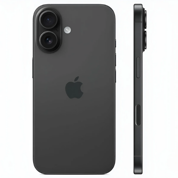 iPhone 16 - Negro (Vista posterior de la cámara y cristal mate) - Kmaron Digital