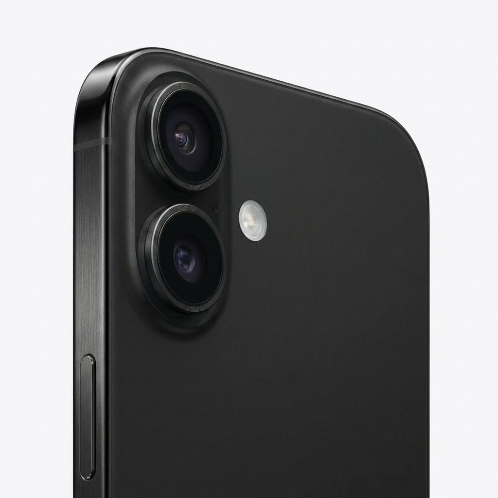 iPhone 17 - Negro (Vista del módulo de cámara dual) - Kmaron Digital